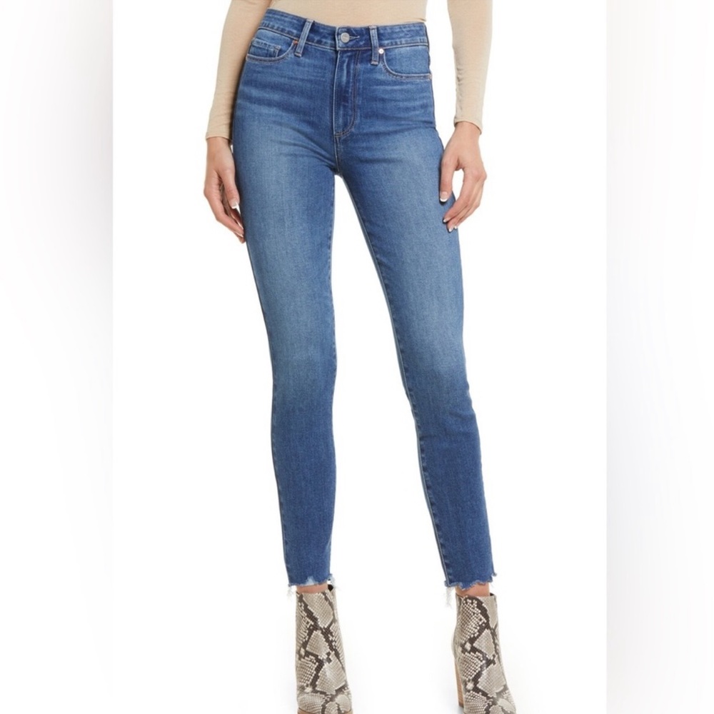 PAIGE Hoxton Raw Hem Ankle Skinny Jeans (Limitless), Size 27.